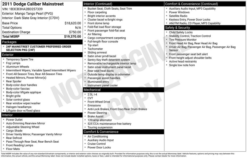 2011 Dodge Caliber Mainstreet