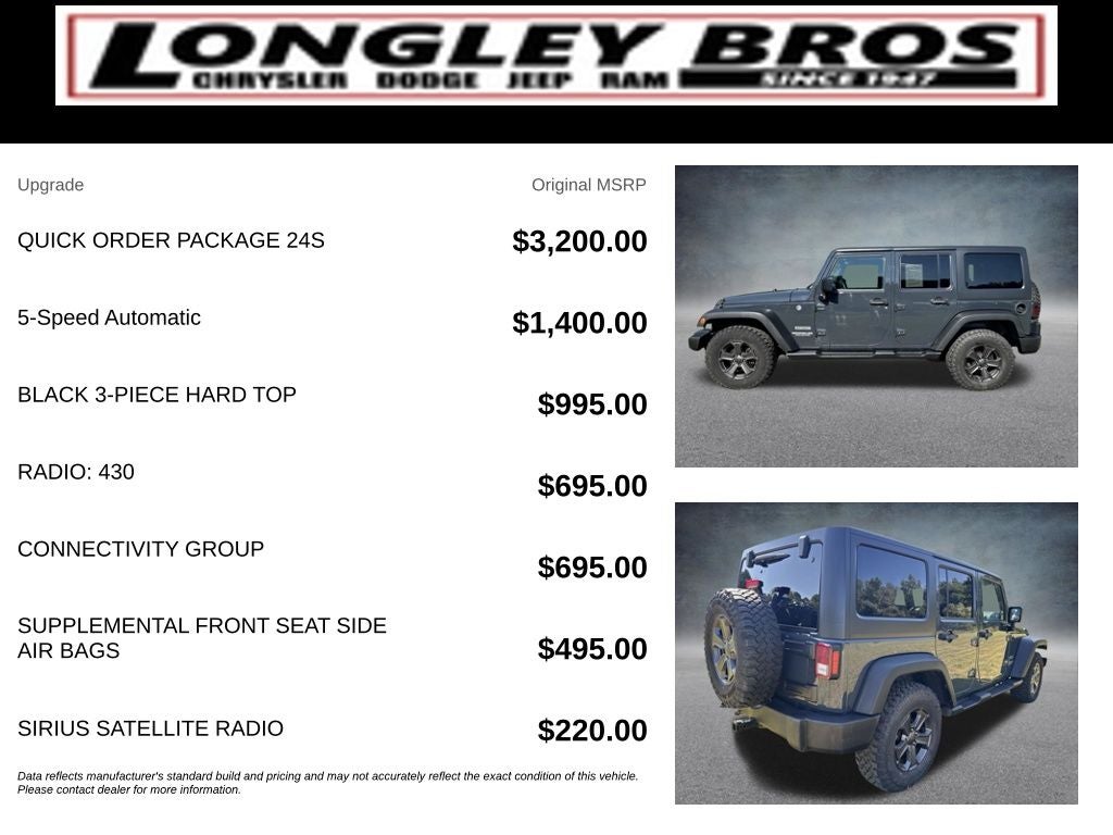 2017 Jeep Wrangler Unlimited Sport