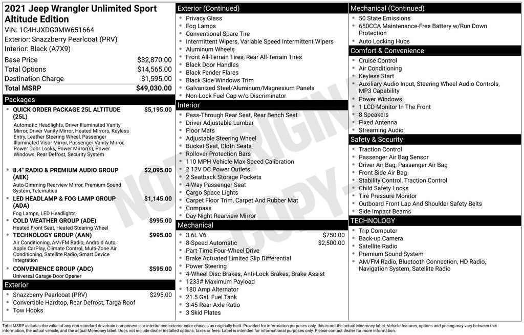 2021 Jeep Wrangler Unlimited Sport Altitude