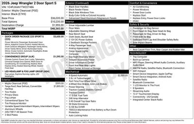2026 Jeep Wrangler Sport S
