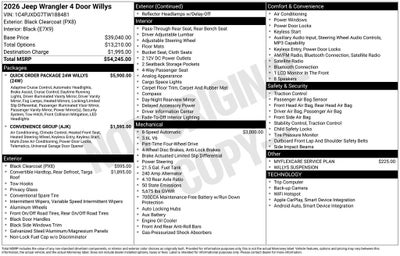 2026 Jeep Wrangler Willys