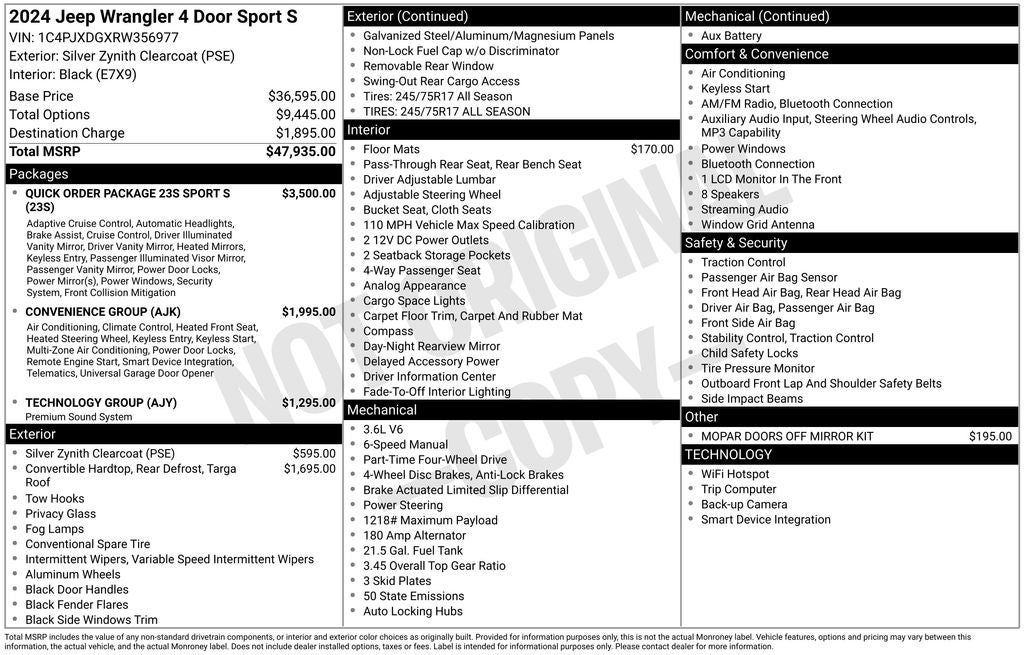 2024 Jeep Wrangler Sport S