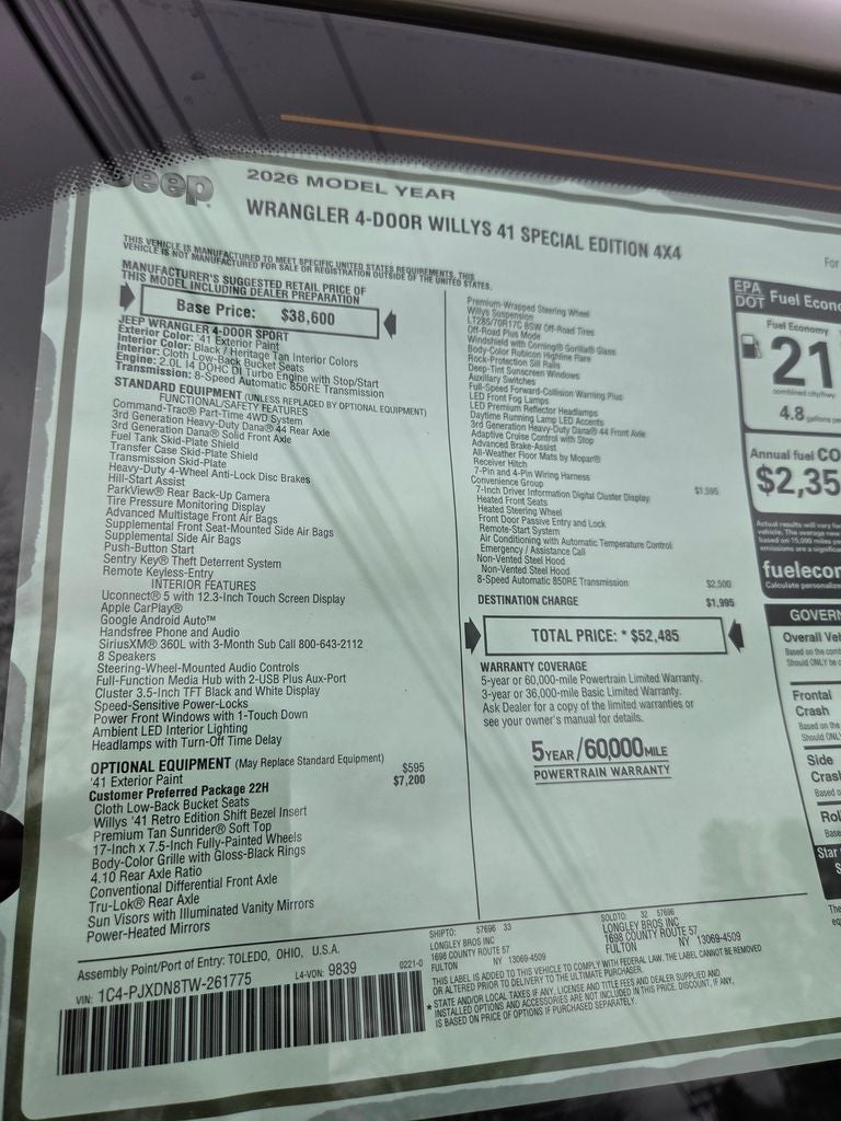 2026 Jeep Wrangler Willys