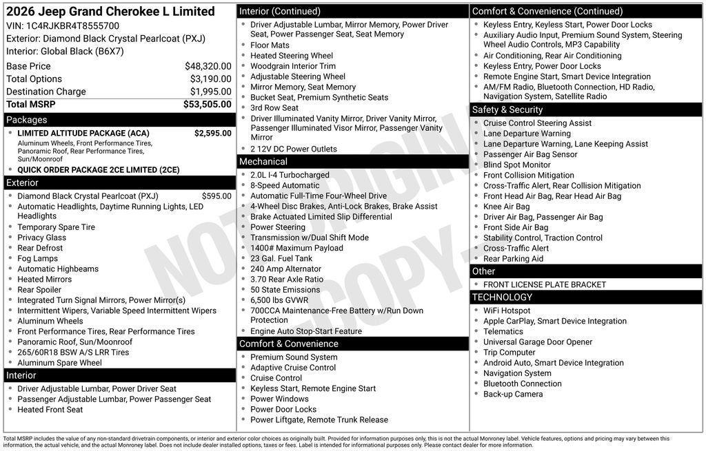 2026 Jeep Grand Cherokee L Limited
