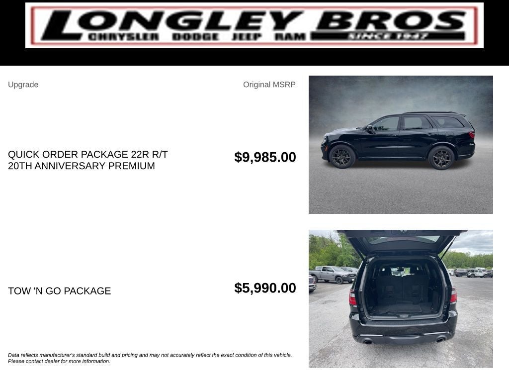 2025 Dodge Durango R/T 20th Anniversary Premium