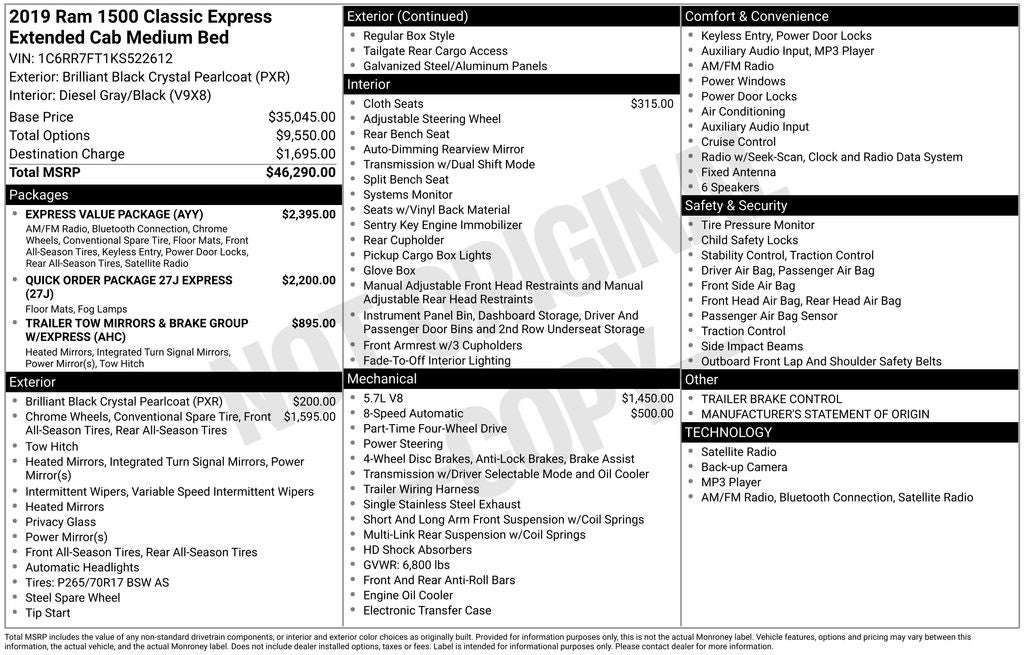 2019 RAM 1500 Classic Express