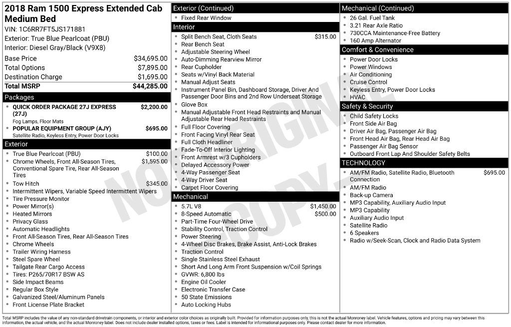 2018 RAM 1500 Express