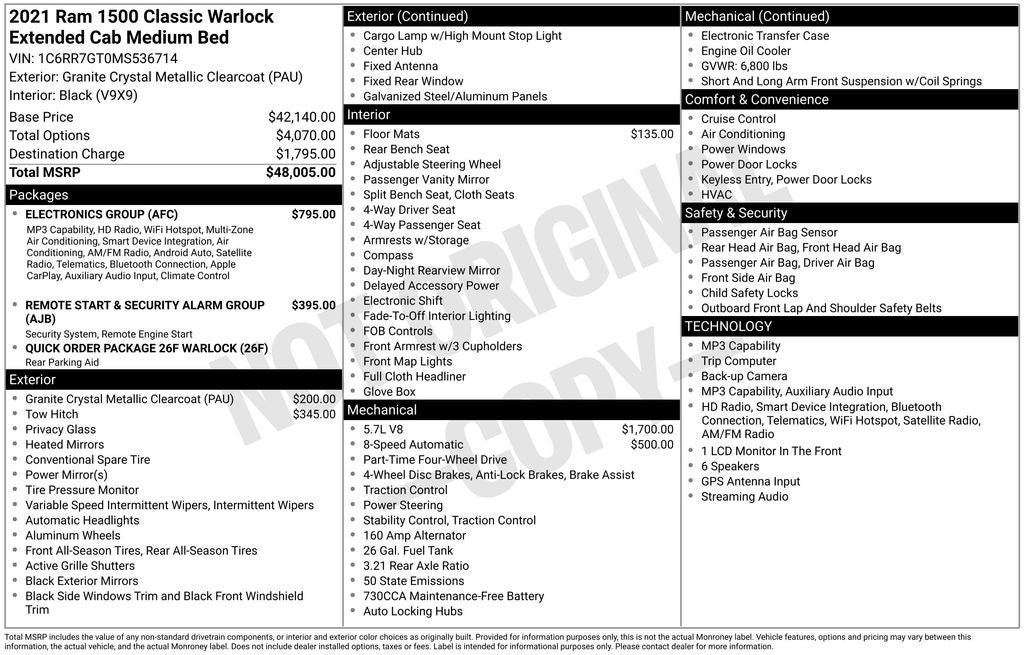 2021 RAM 1500 Classic Warlock