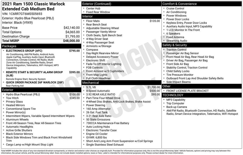 2021 RAM 1500 Classic Warlock