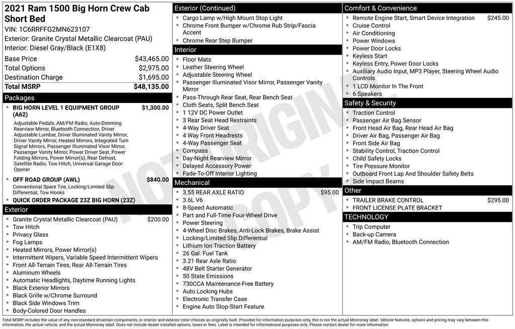 2021 RAM 1500 Big Horn/Lone Star