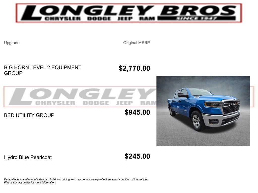 2025 RAM 1500 Big Horn/Lone Star