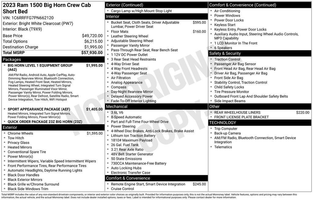 2023 RAM 1500 Big Horn/Lone Star