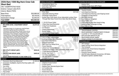 2026 RAM 1500 Big Horn/Lone Star