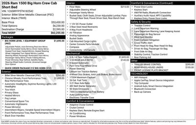 2026 RAM 1500 Big Horn/Lone Star