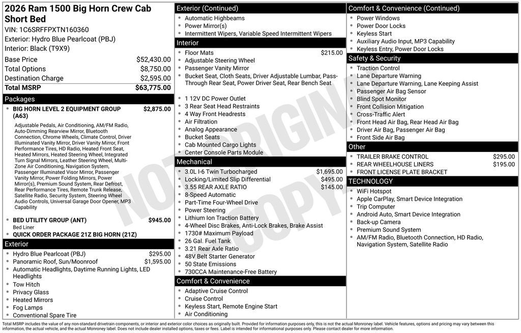 2026 RAM 1500 Big Horn/Lone Star