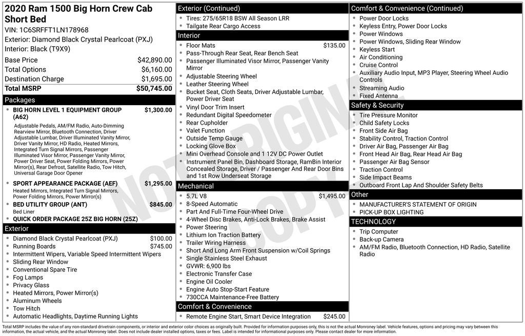 2020 RAM 1500 Big Horn/Lone Star