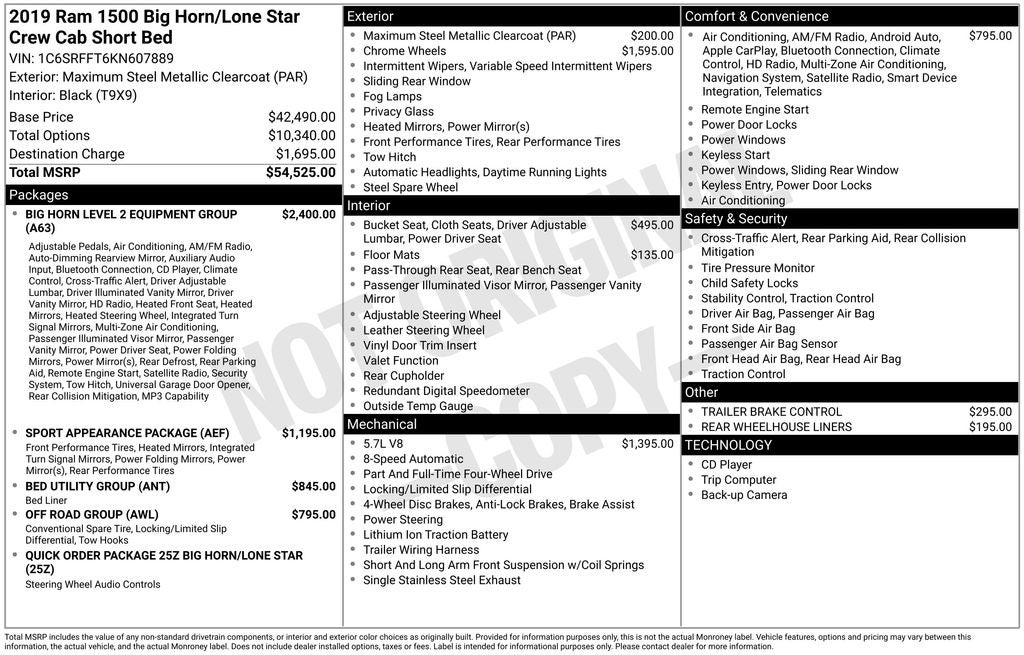2019 RAM 1500 Big Horn/Lone Star