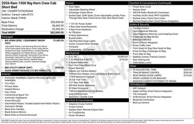 2026 RAM 1500 Big Horn/Lone Star