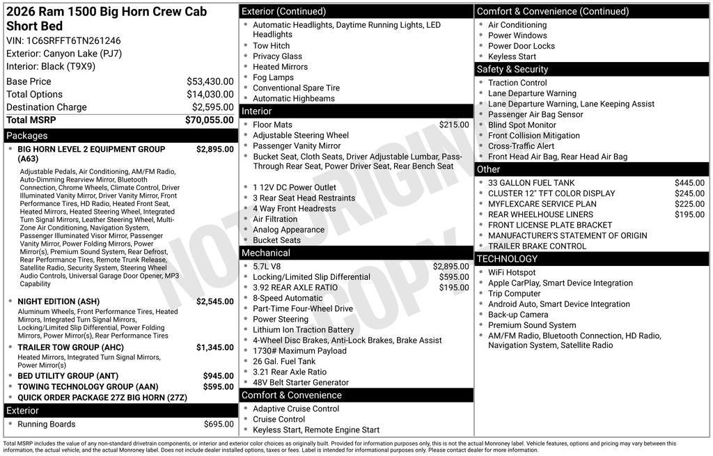 2026 RAM 1500 Big Horn/Lone Star