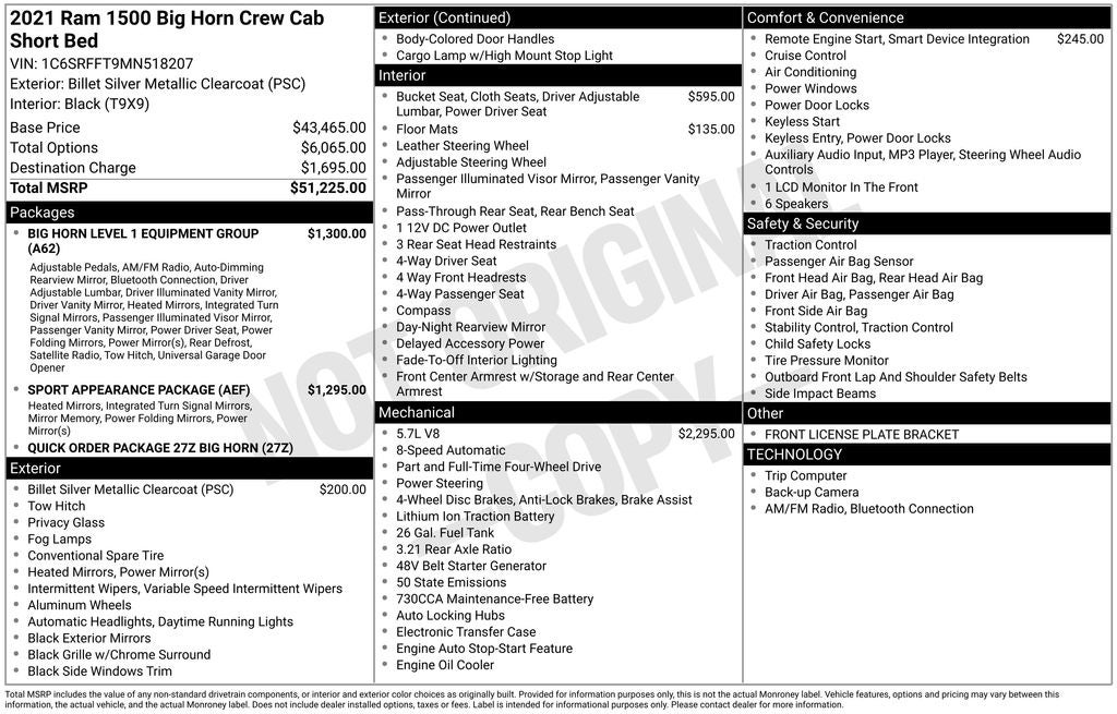 2021 RAM 1500 Big Horn/Lone Star