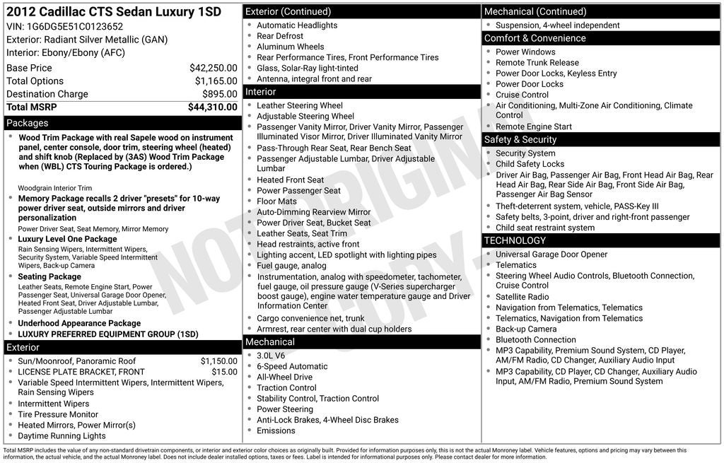 2012 Cadillac CTS Luxury