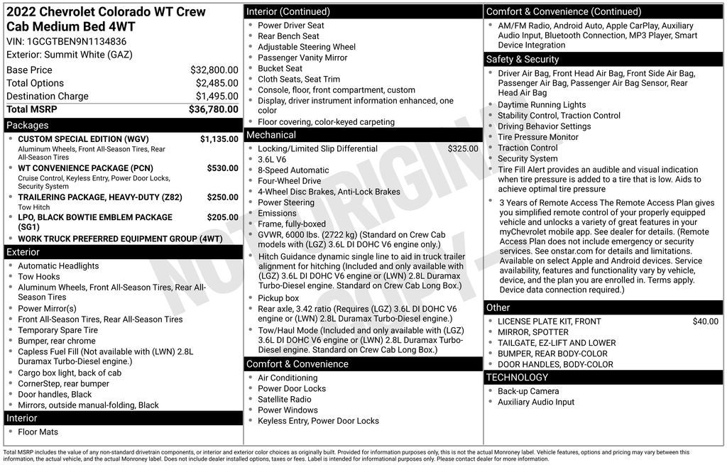 2022 Chevrolet Colorado Work Truck