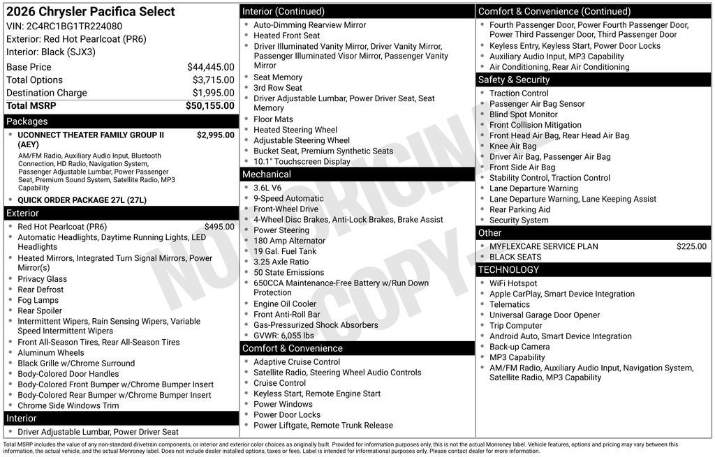 2026 Chrysler Pacifica Select