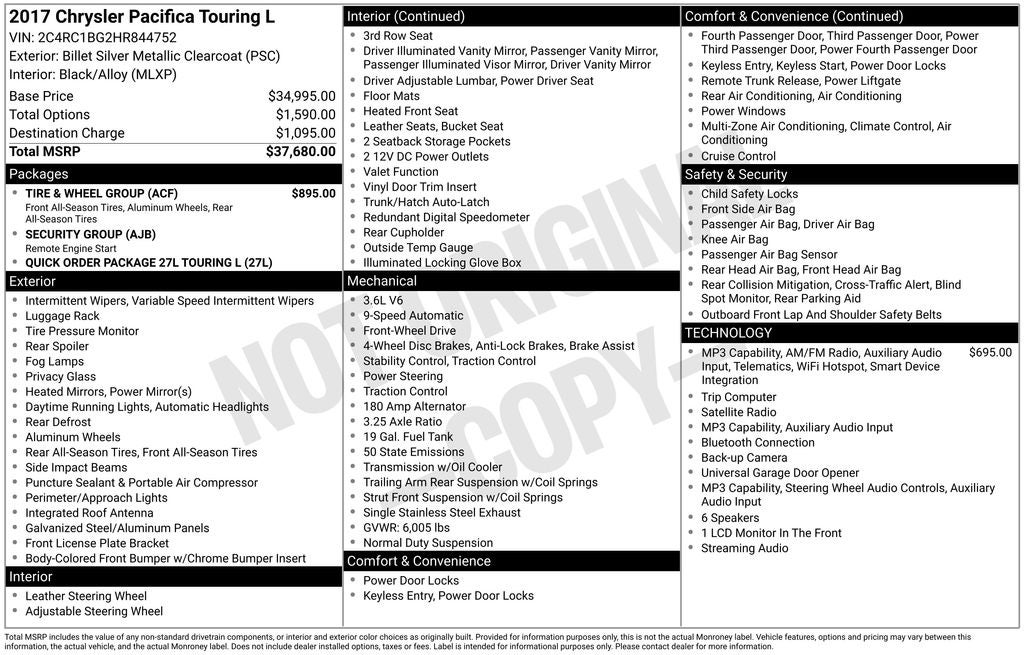 2017 Chrysler Pacifica Touring L
