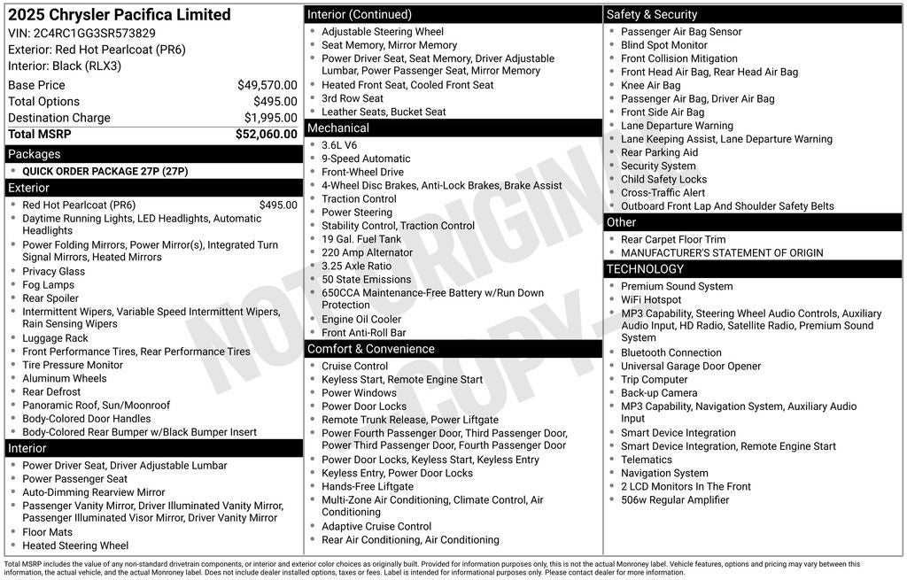 2025 Chrysler Pacifica Limited