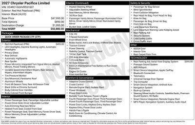 2027 Chrysler Pacifica Limited