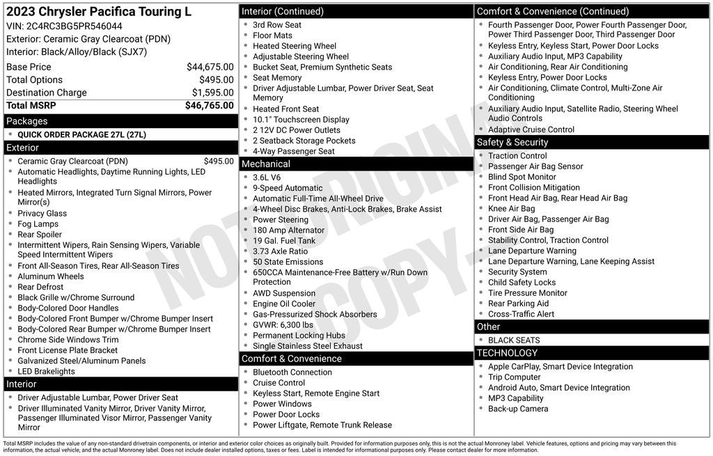 2023 Chrysler Pacifica Touring L