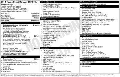 2014 Dodge Grand Caravan SXT 30th Anniversary