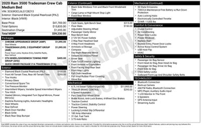 2020 RAM 3500 Tradesman