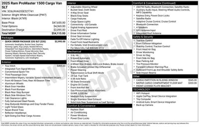 2025 RAM ProMaster 1500 Low Roof