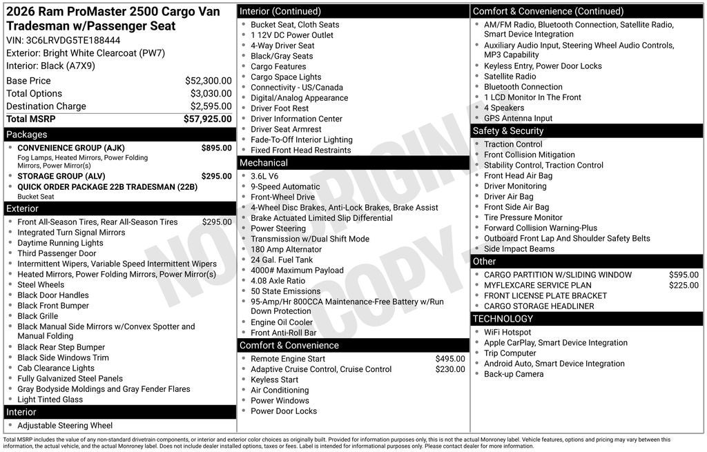 2026 RAM ProMaster 2500 High Roof