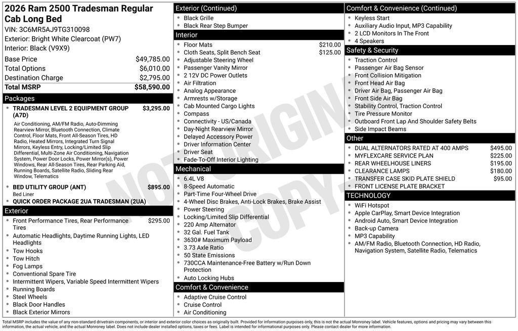 2026 RAM 2500 Tradesman