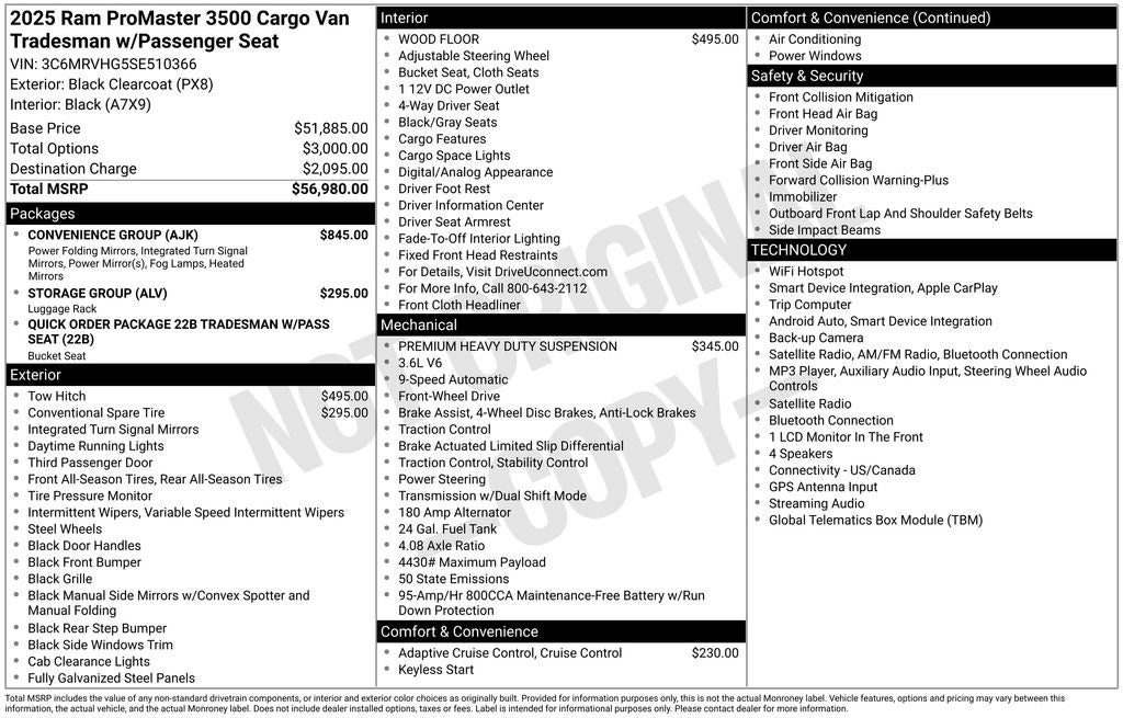 2025 RAM ProMaster 3500 High Roof