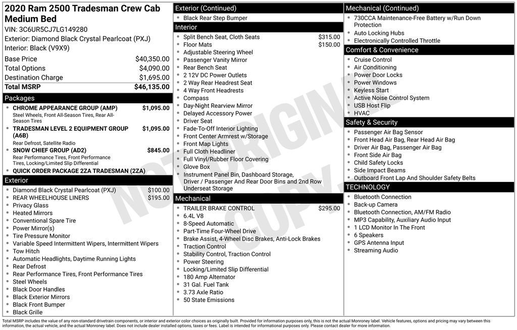 2020 RAM 2500 Tradesman