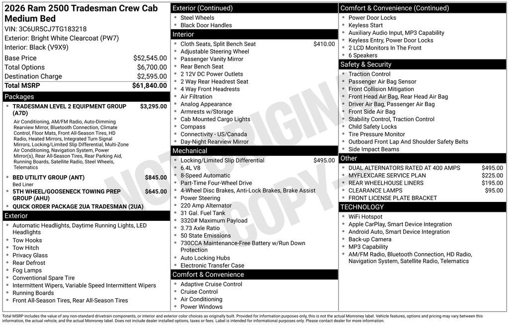 2026 RAM 2500 Tradesman