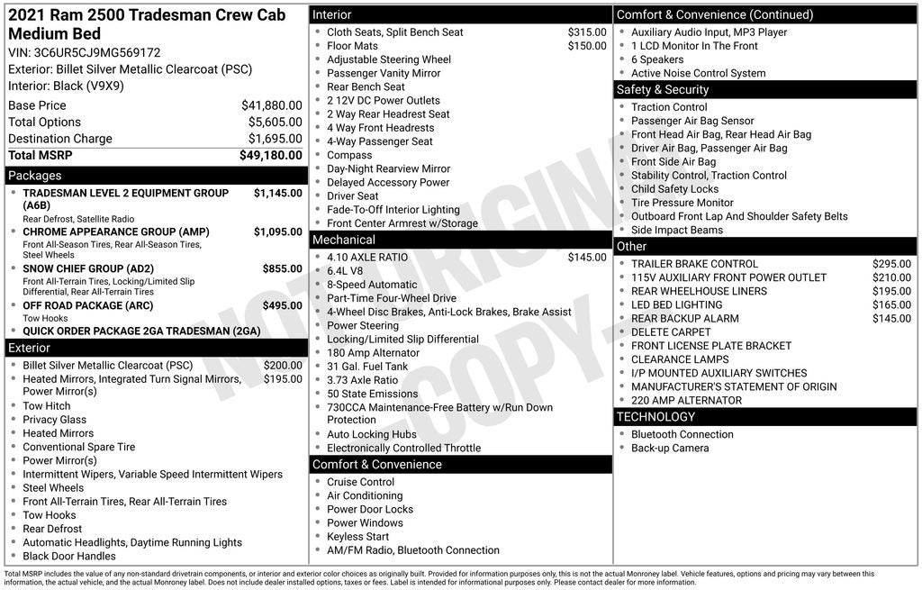 2021 RAM 2500 Tradesman