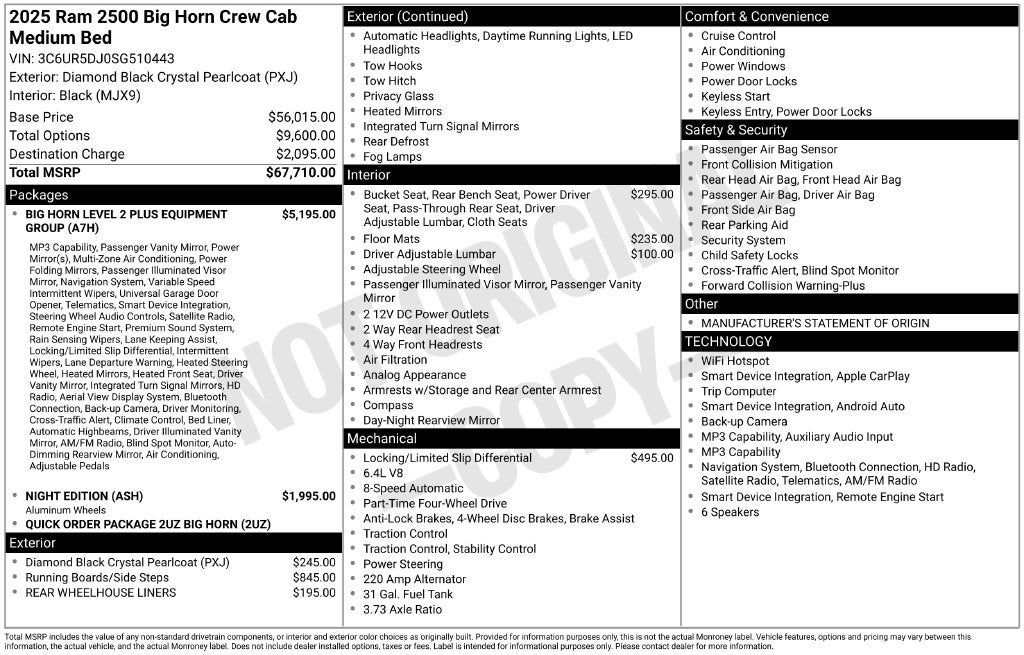 2025 RAM 2500 Big Horn