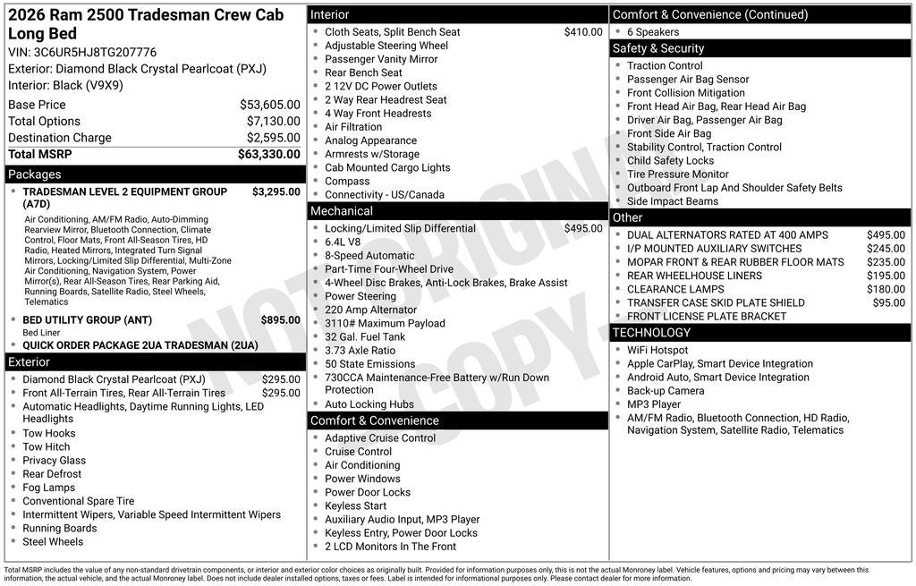 2026 RAM 2500 Tradesman