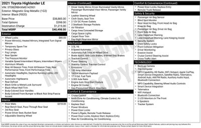 2021 Toyota Highlander LE