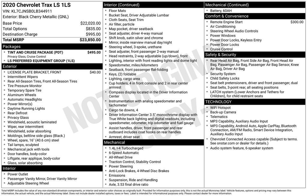 2020 Chevrolet Trax LS