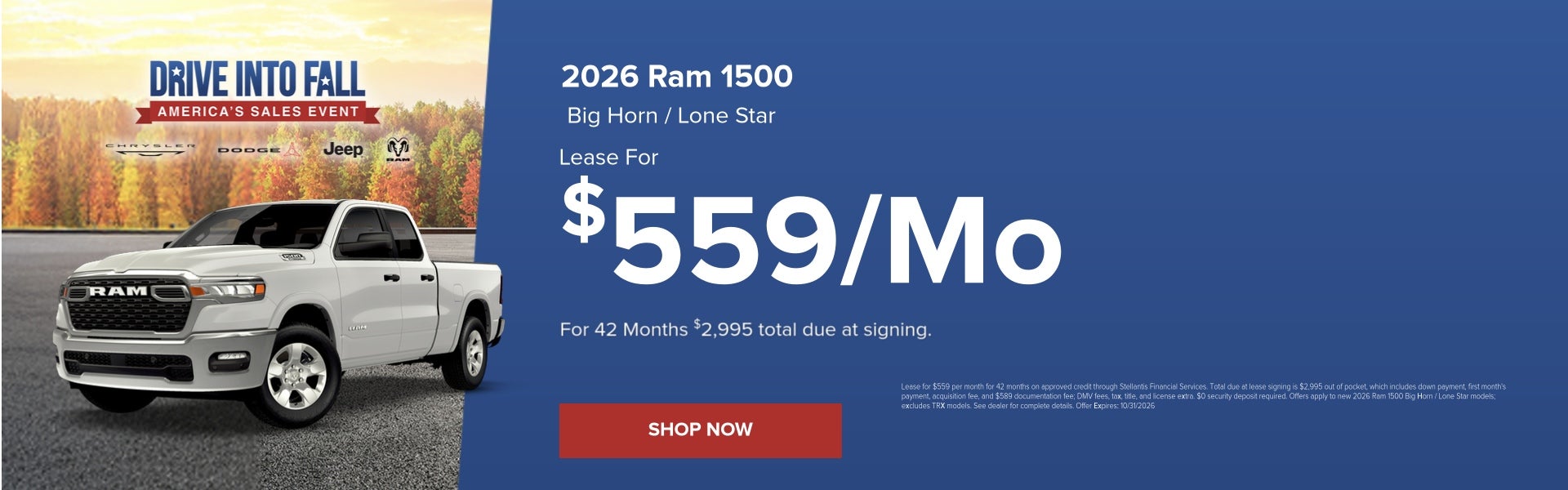 Lease offer for 2026 Ram 1500